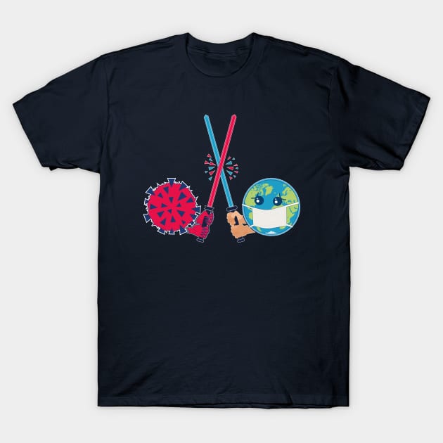 Earth versus Virus T-Shirt by FunawayHit